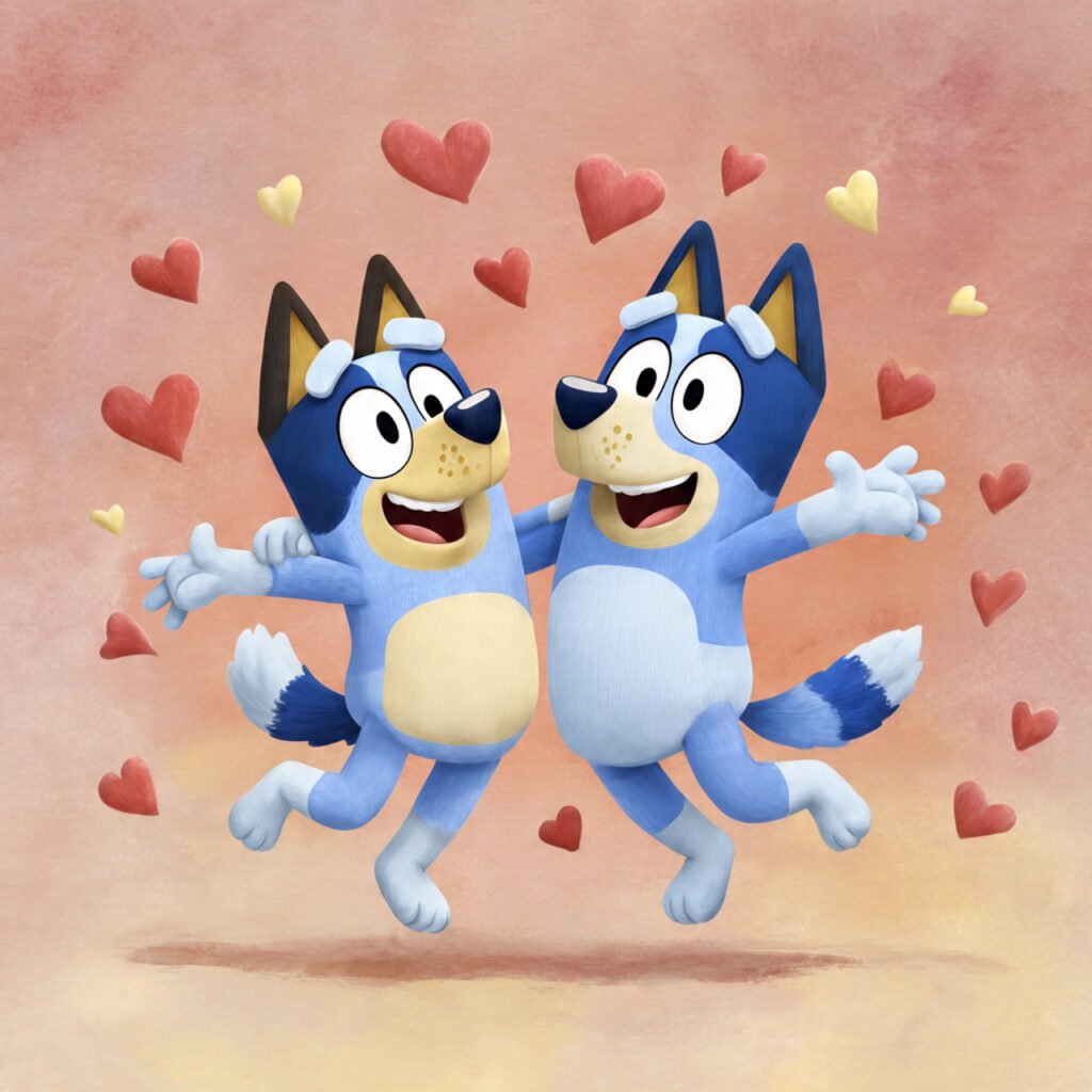 Bluey Valentines Cute Dance Cartoon Images