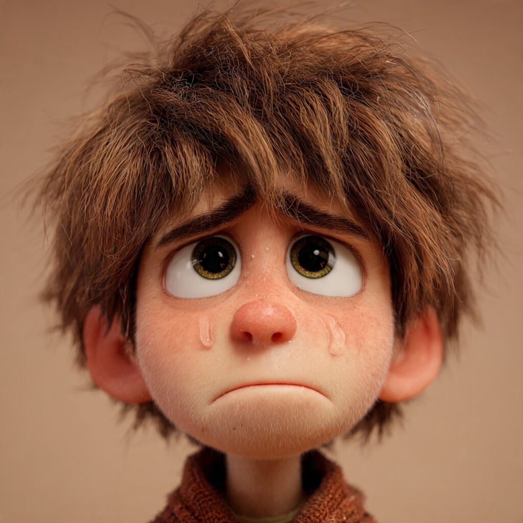 Silent Pain Reflected In Sad Faces