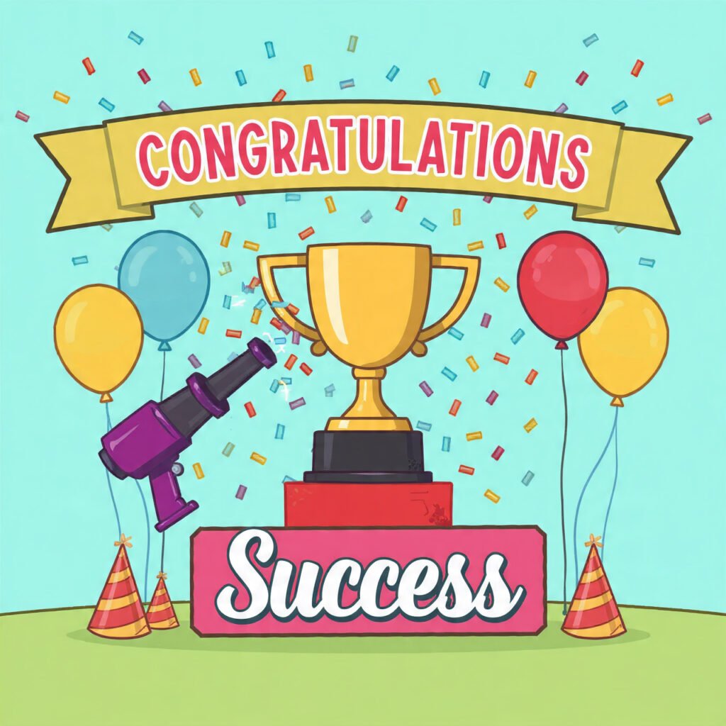 Achievement moments captured in congratulatory images