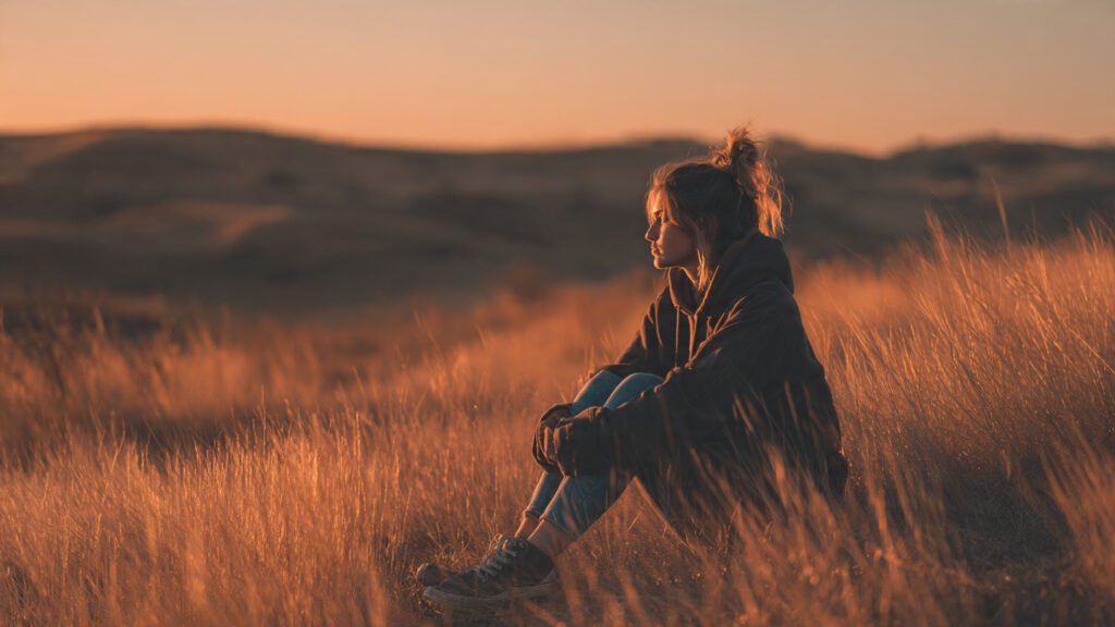 Lonely girl with unspoken emotions