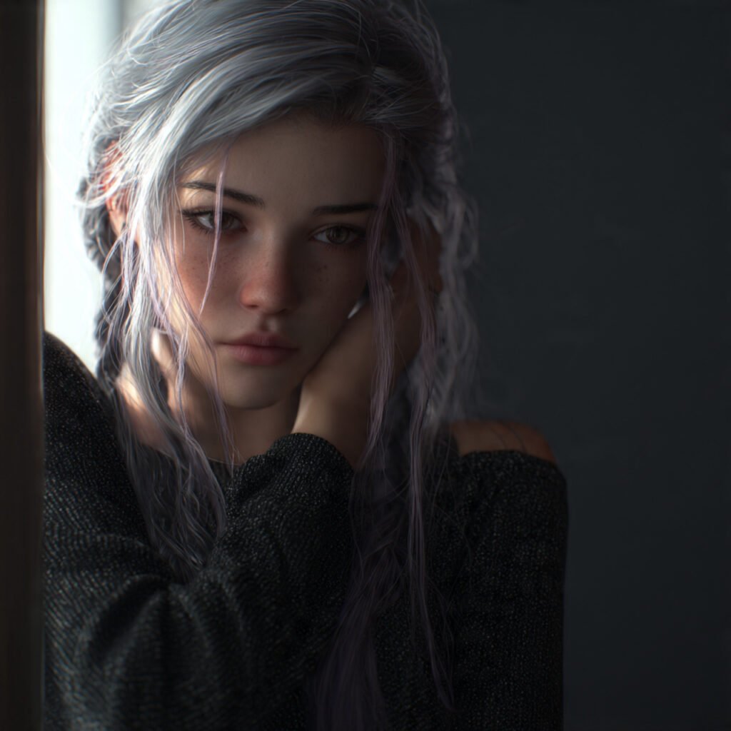 Attitude girl hiding pain inside