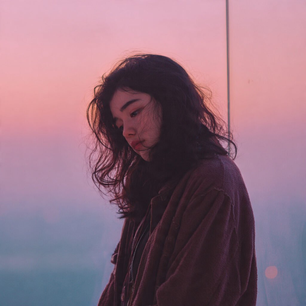 Sad attitude girl with empty eyes