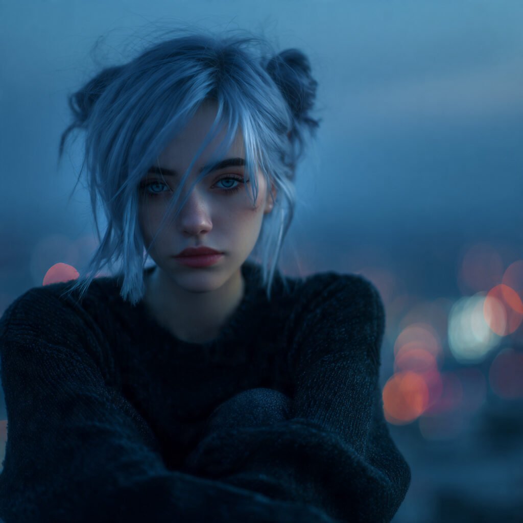 Sad girl choosing silence over words