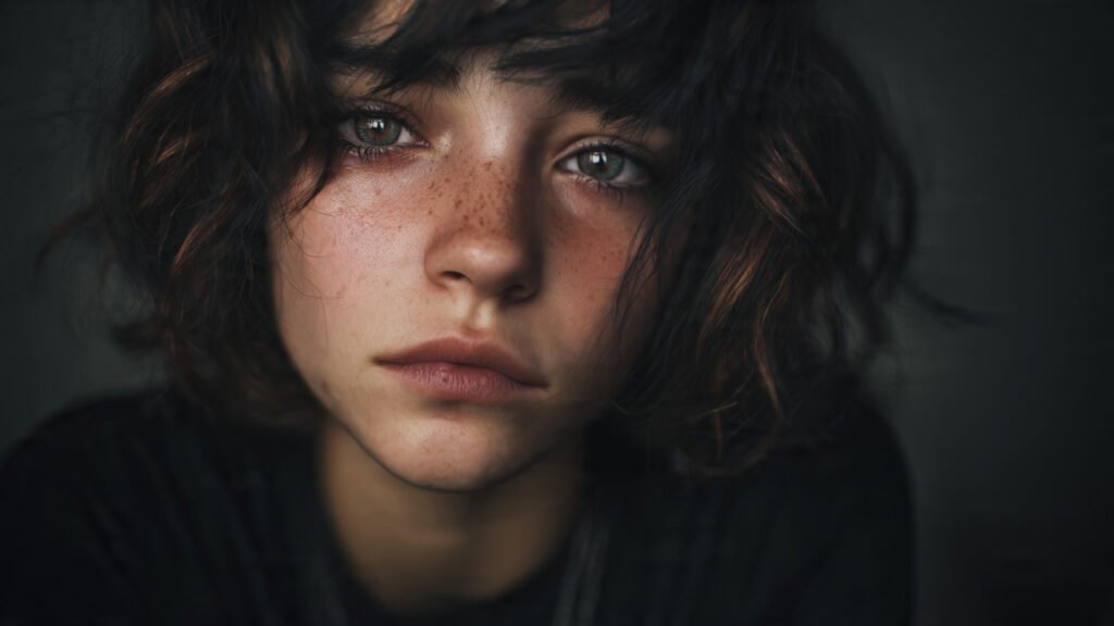 Tears And Emotions In Sad Faces