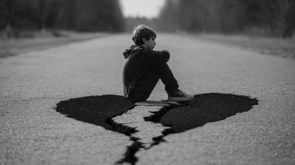 Broken heart, silent pain of boy