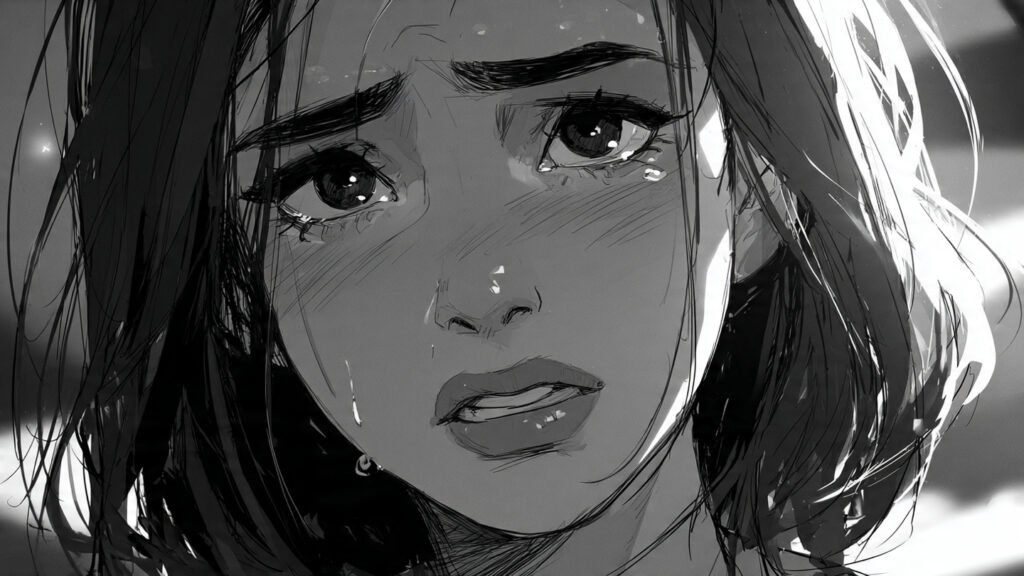 Heartbroken Face Showing Silent Pain