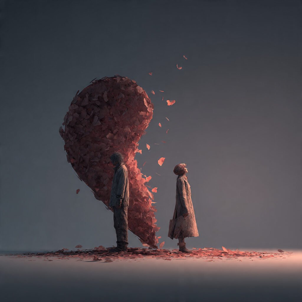 Emotional pain in false love stories